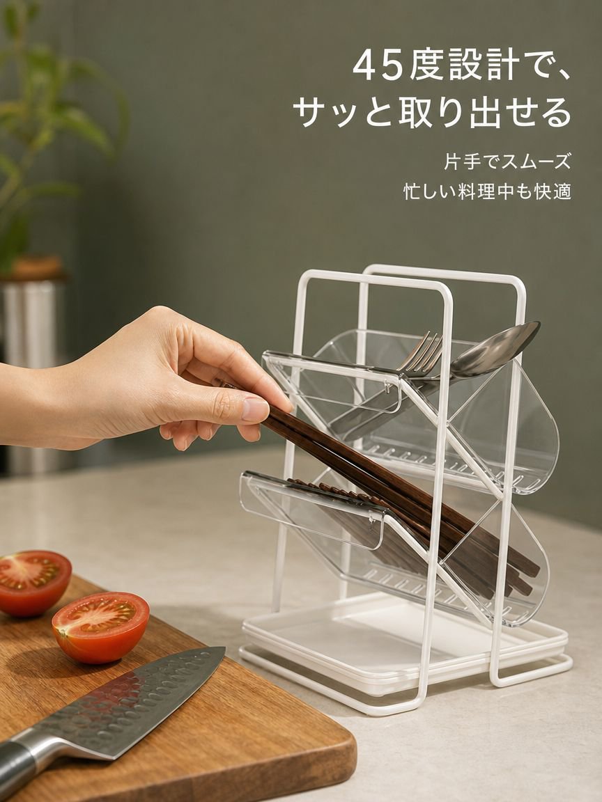多層キッチン用箸収納ボックス