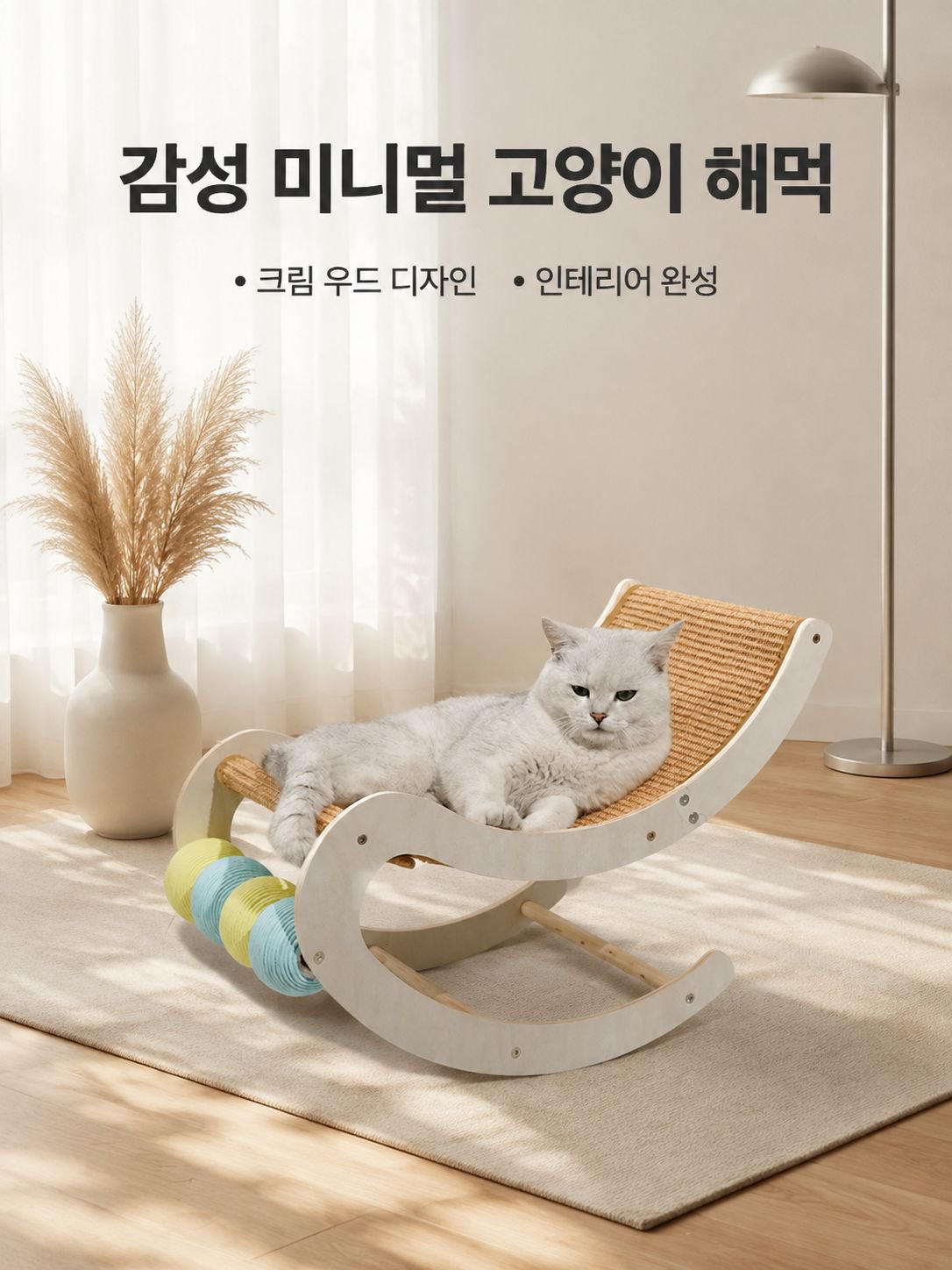 편안하고 내구성 좋은 고양이 라탄 해먹