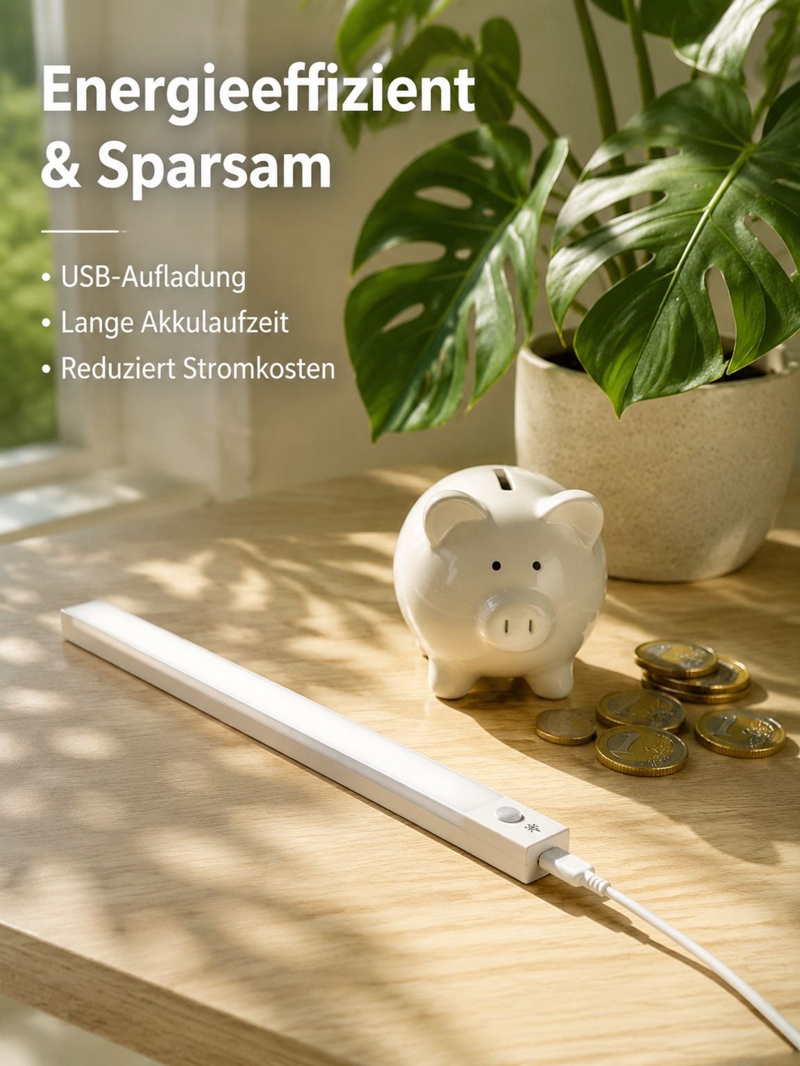 Energiesparende LED-Leuchte mit Magnetstreifen, flexible Installation