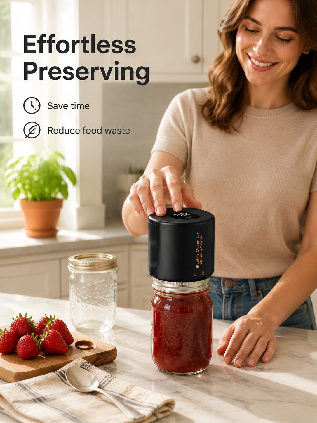New Mason jar sealing machine, fully automatic small household food preservation machine, vacuum sea