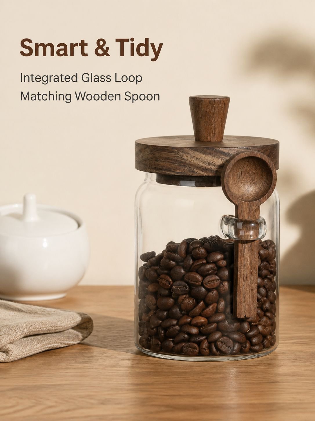 Glass Coffee Airtight Storage Jar