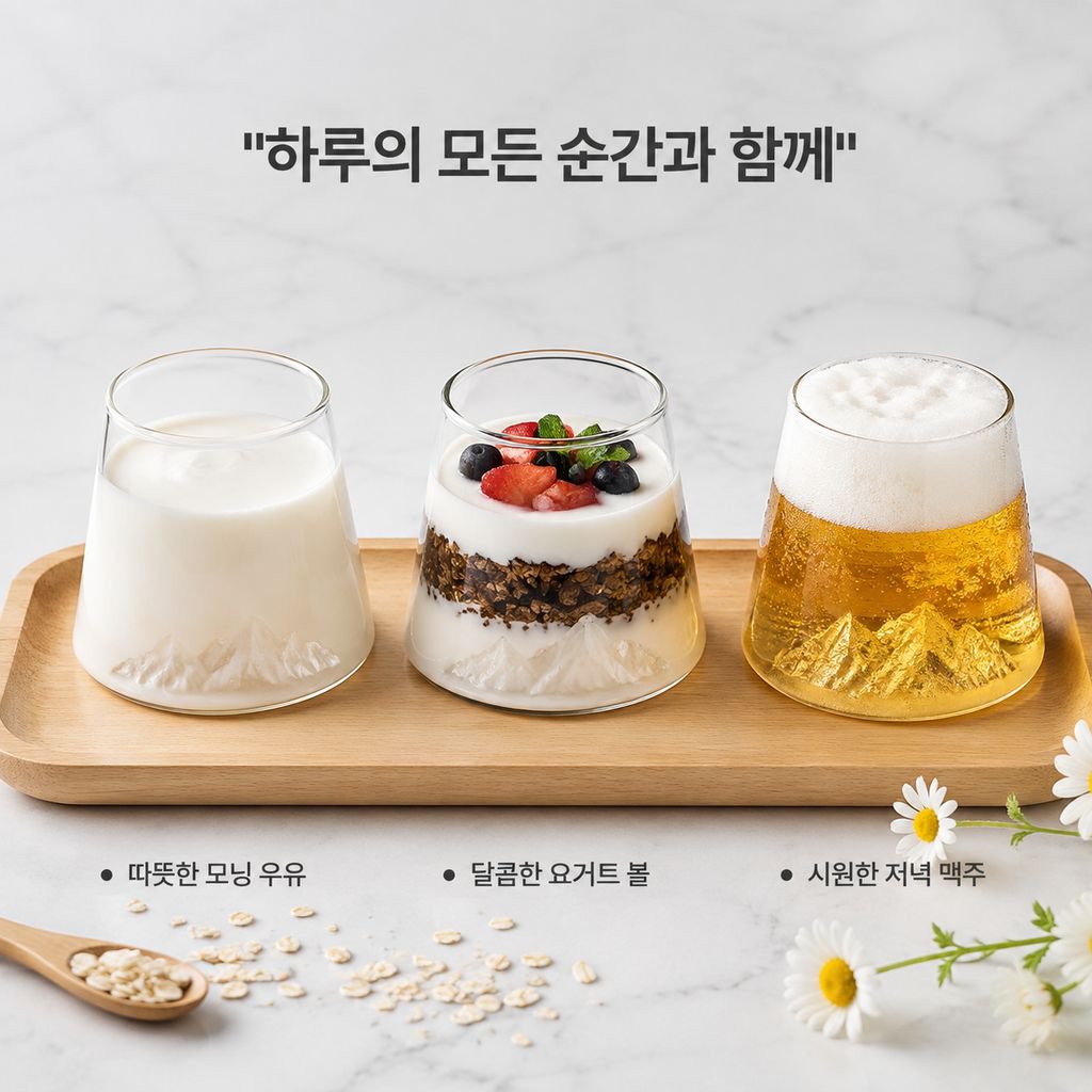 고붕규산 유리 투명 컵