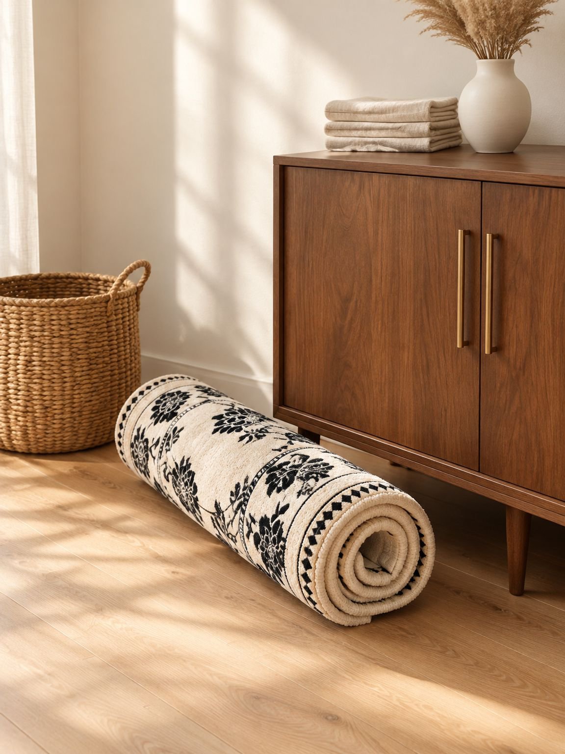 Französischer Vintage-Sofa-Teppich in unregelmäßiger Form