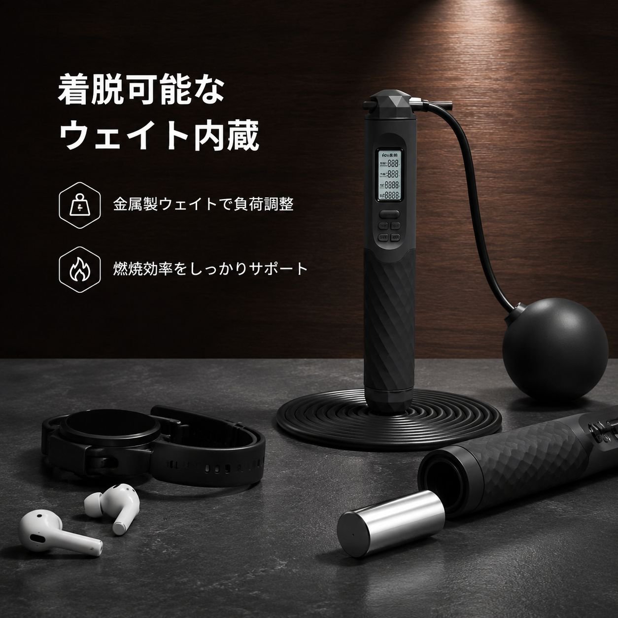 大人用スマート電子カウンターコードレス縄跳び フィットネス器具