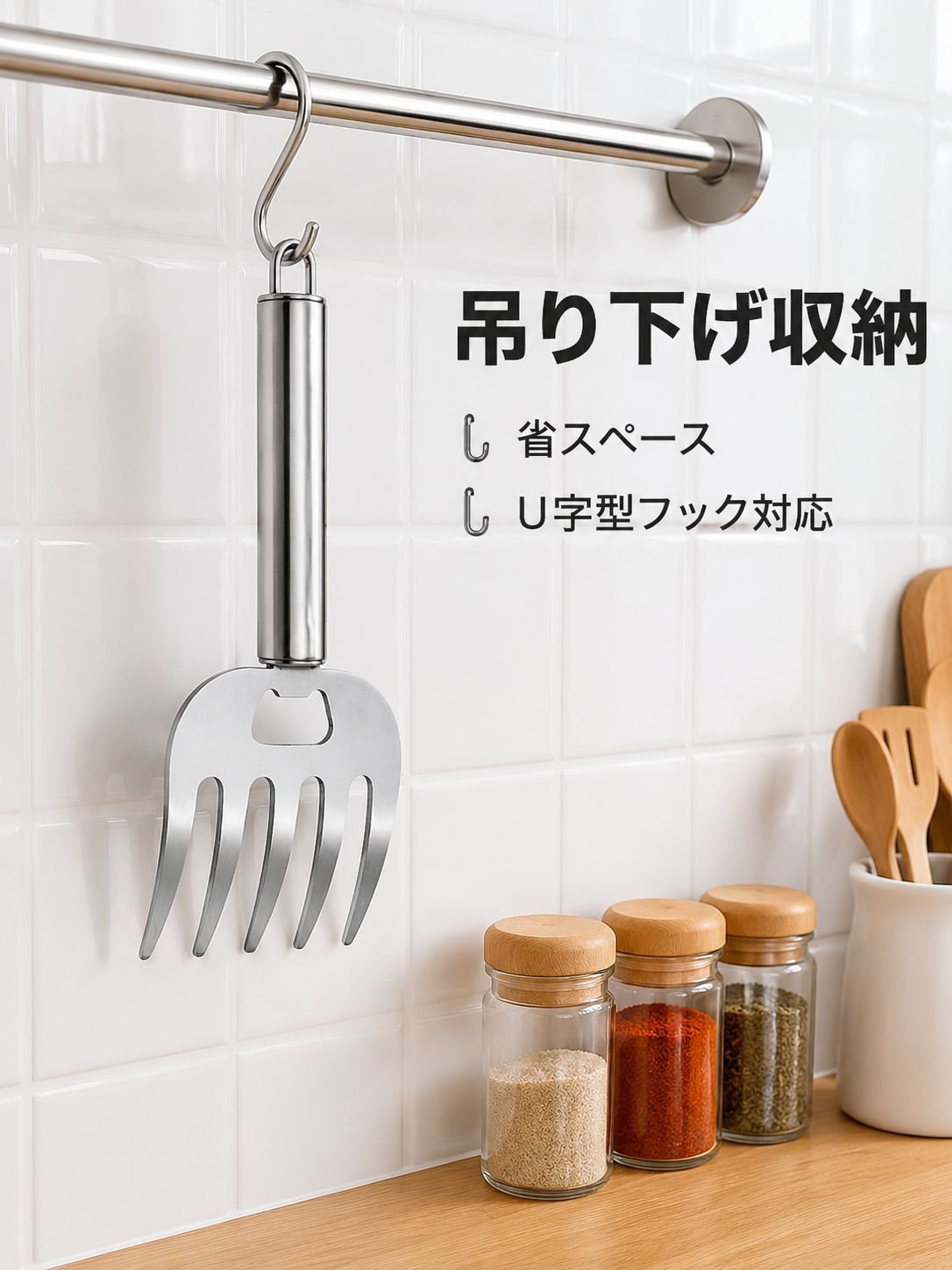 ステンレス製ミートシュレッダー 多機能肉裂きフォーク ベアクロー分割ツール