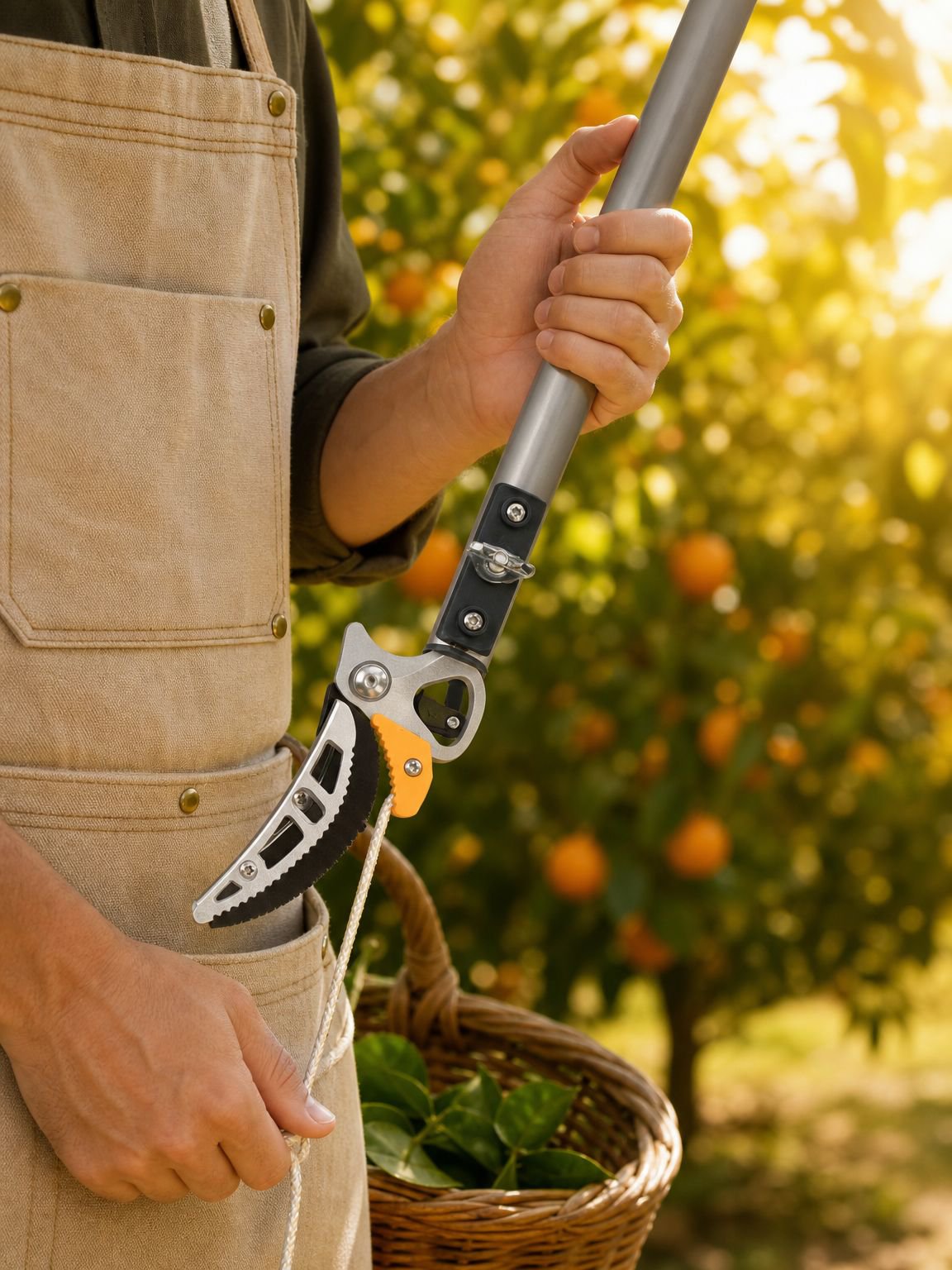 Recolección eficiente de manzanas en altura