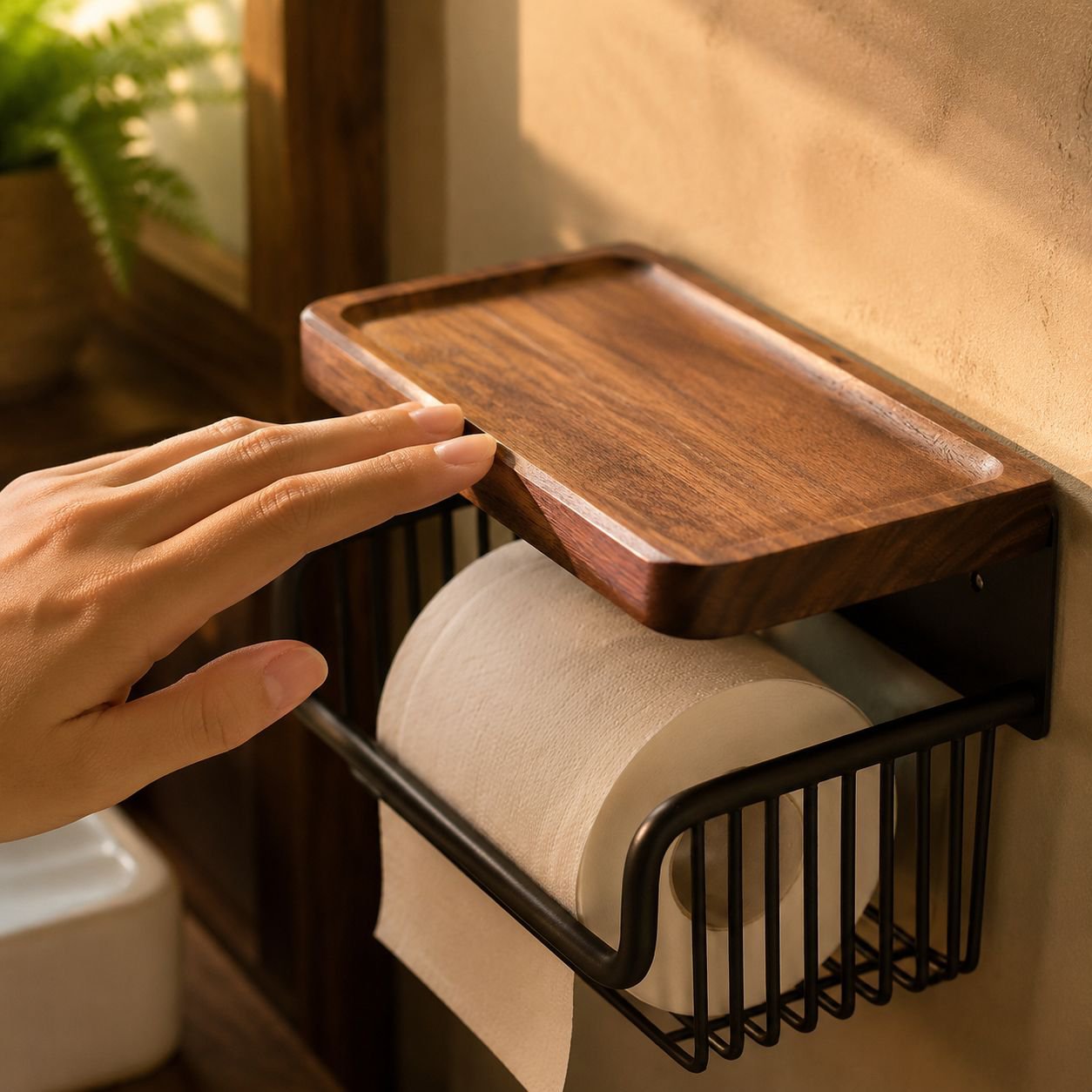 Easy to install wall mounted toilet roll holder