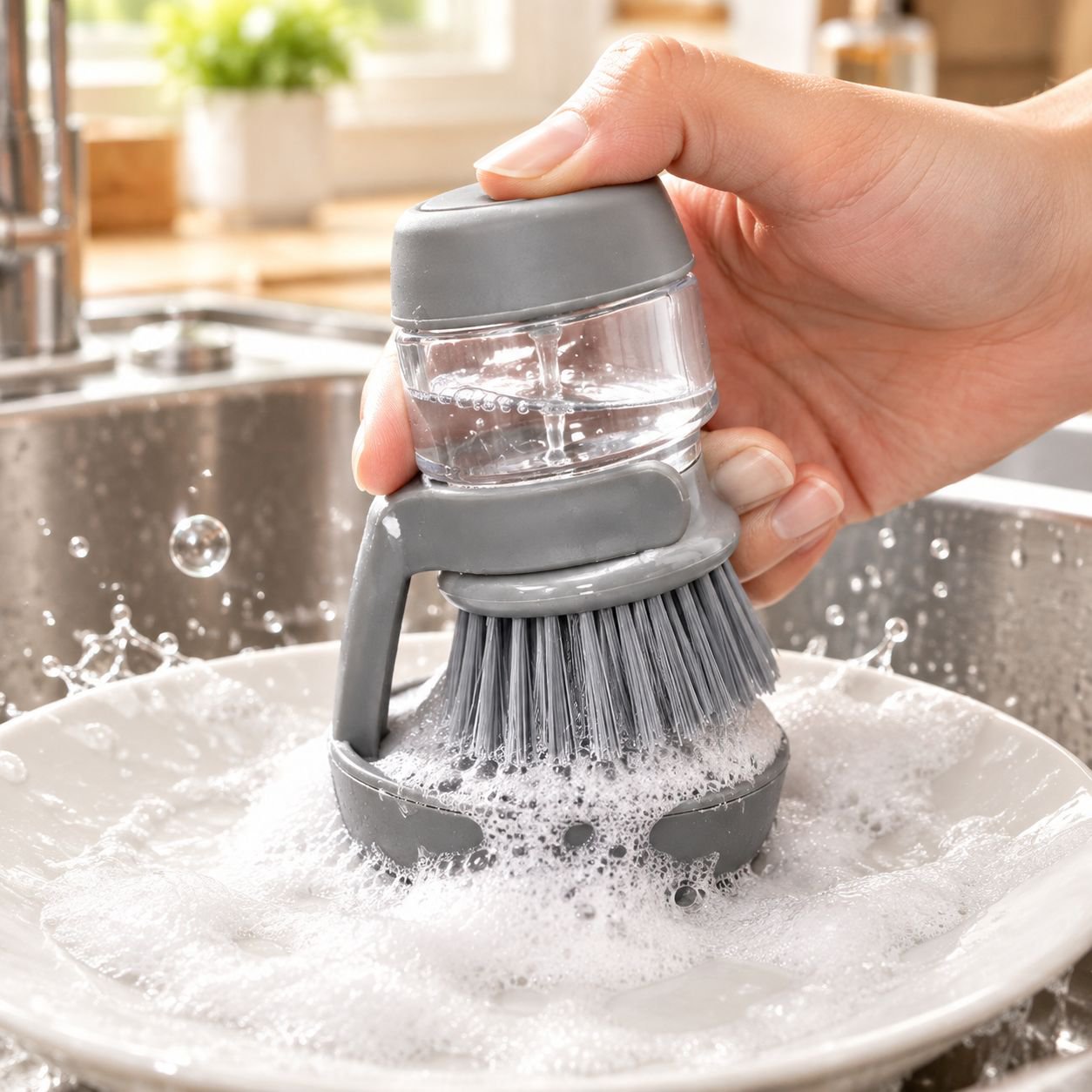 Automatic Soap Dispensing Dish Brush