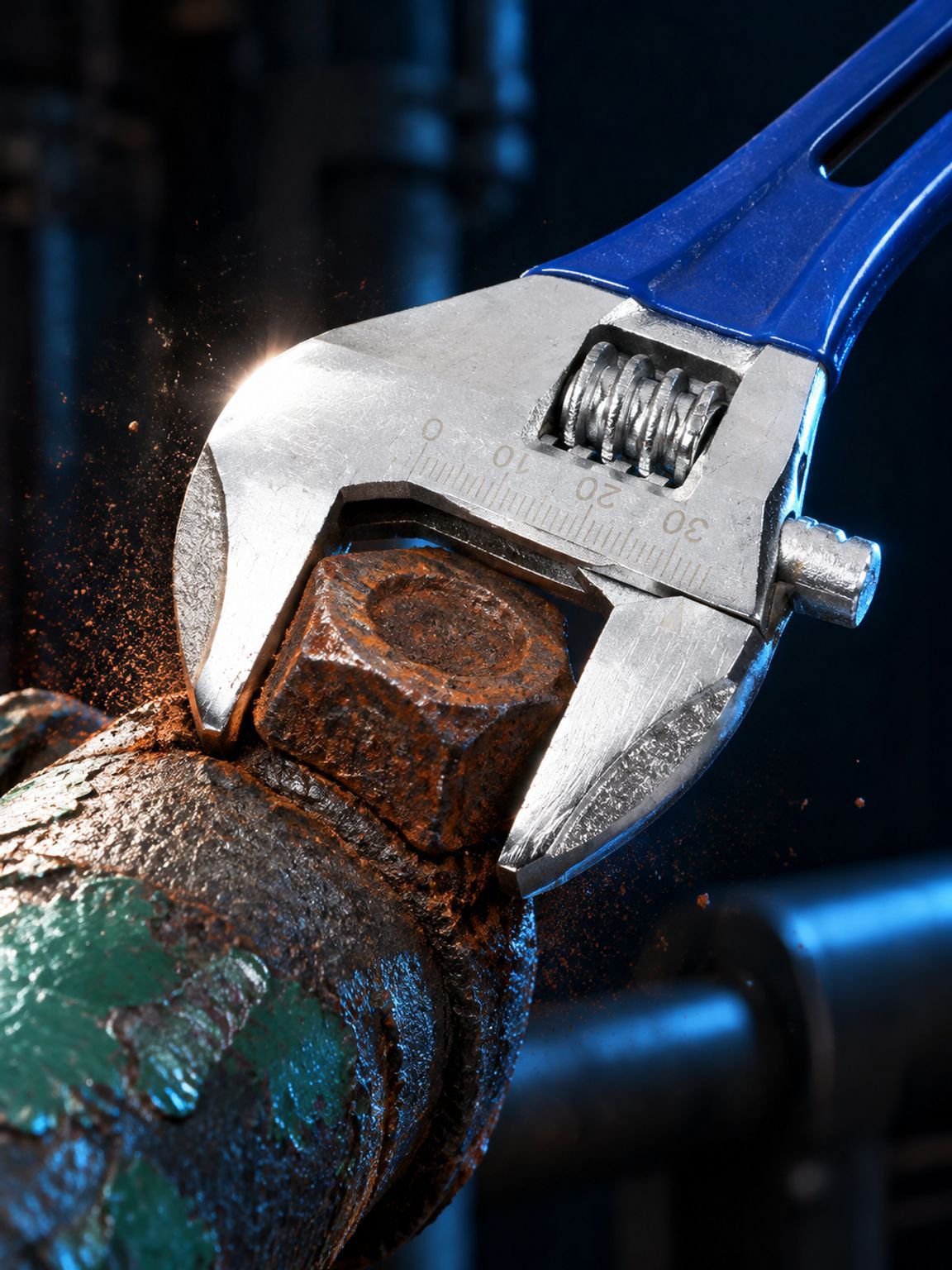 Llave de acero duradera para trabajos pesados