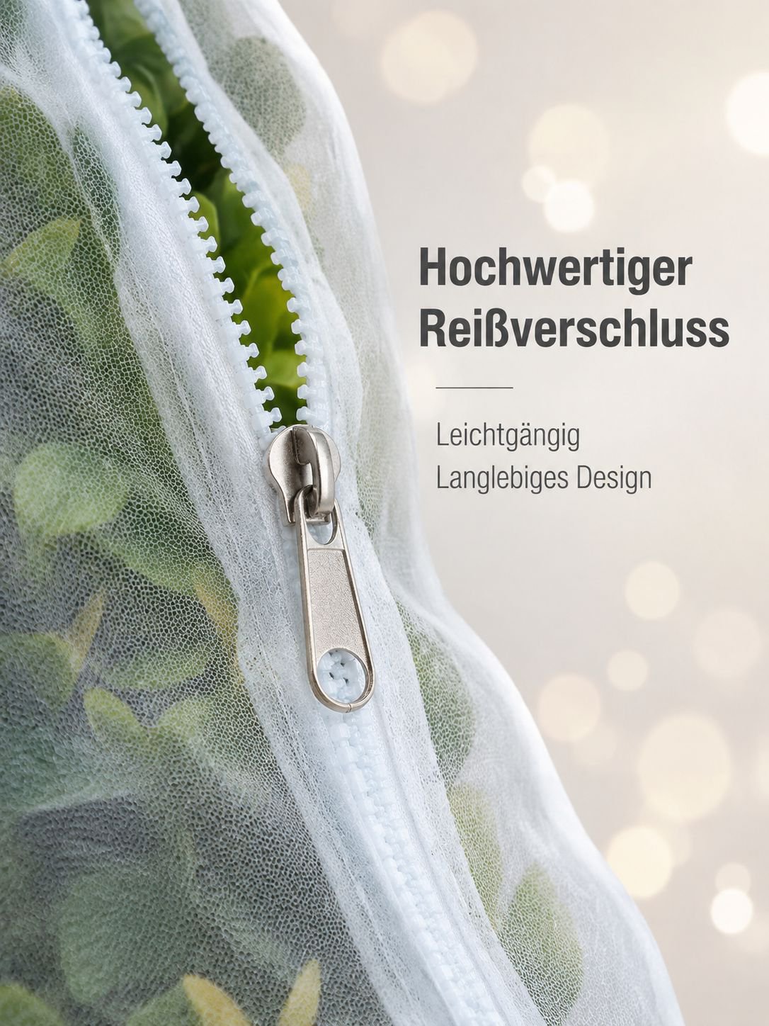 Obstbaum mit montiertem Insektenschutznetz im Garten