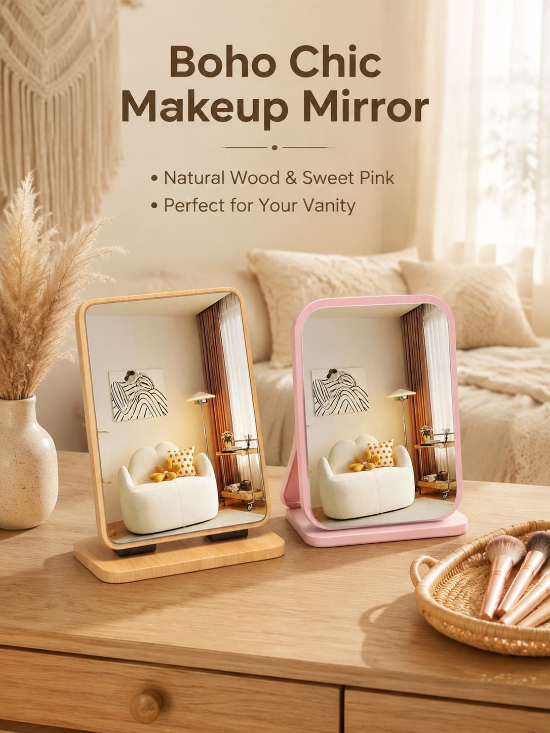 Foldable Makeup Table Mirror