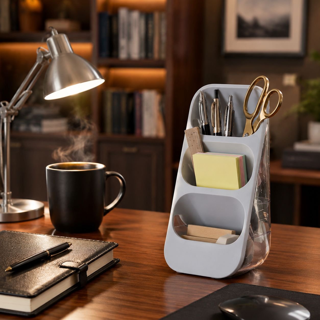 Spacious multi-purpose storage box for desktop