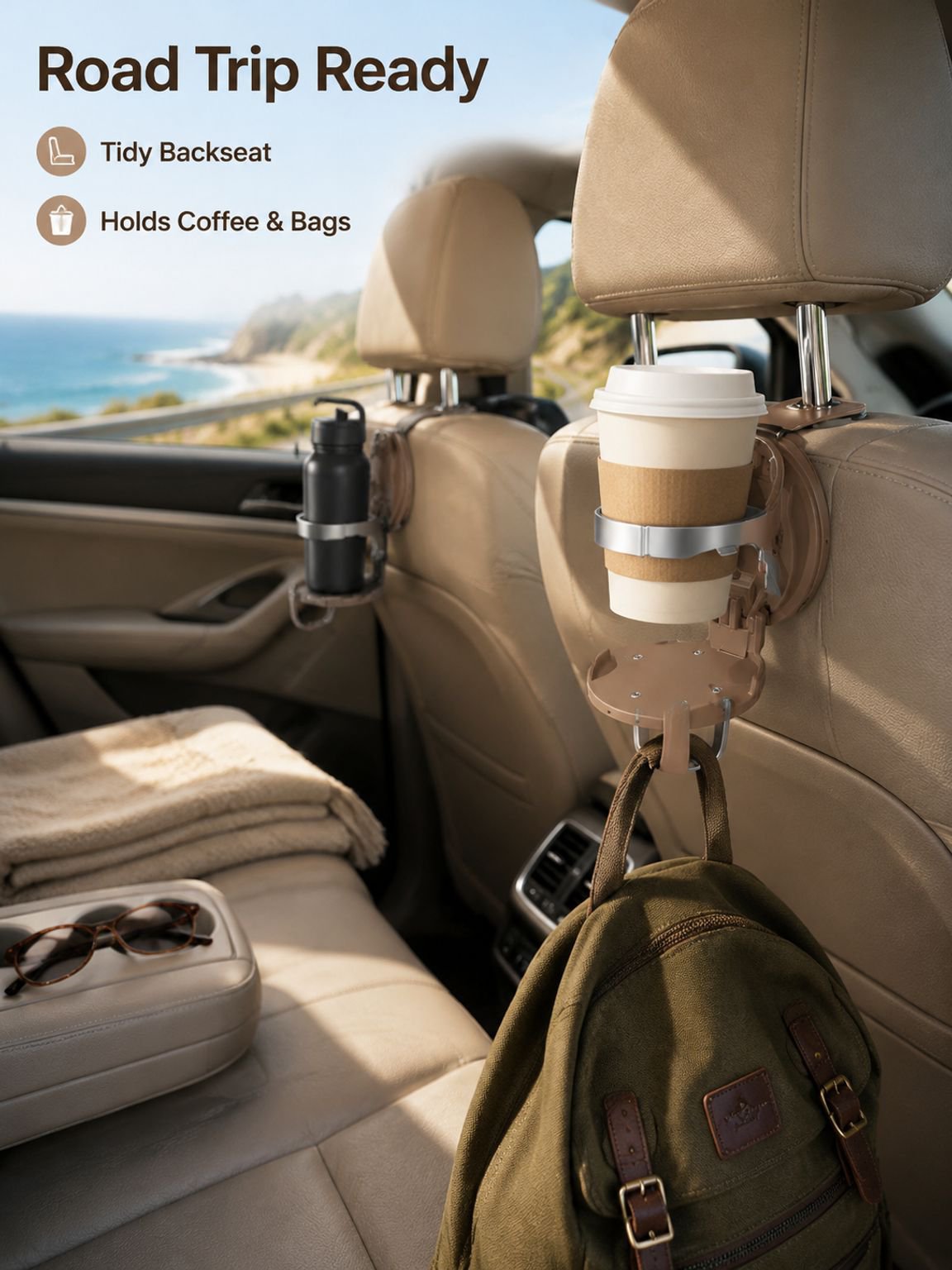 Car door cup holder, car storage folding cup holder, multi-functional cup holder, fixed storage brac