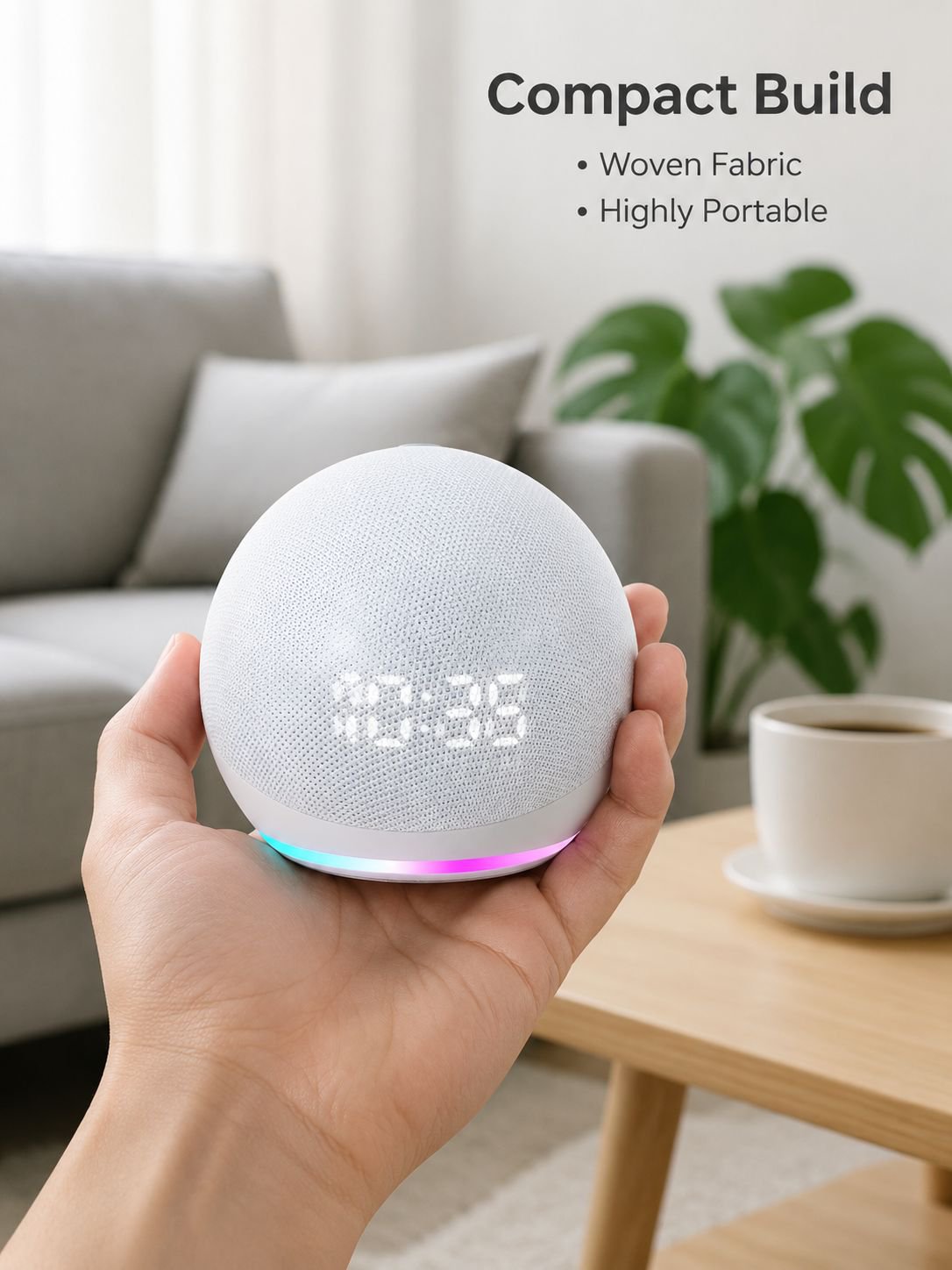 Cross-border best-selling alaxe clock Bluetooth speaker, fabric mini speaker with heavy subwoofer, d