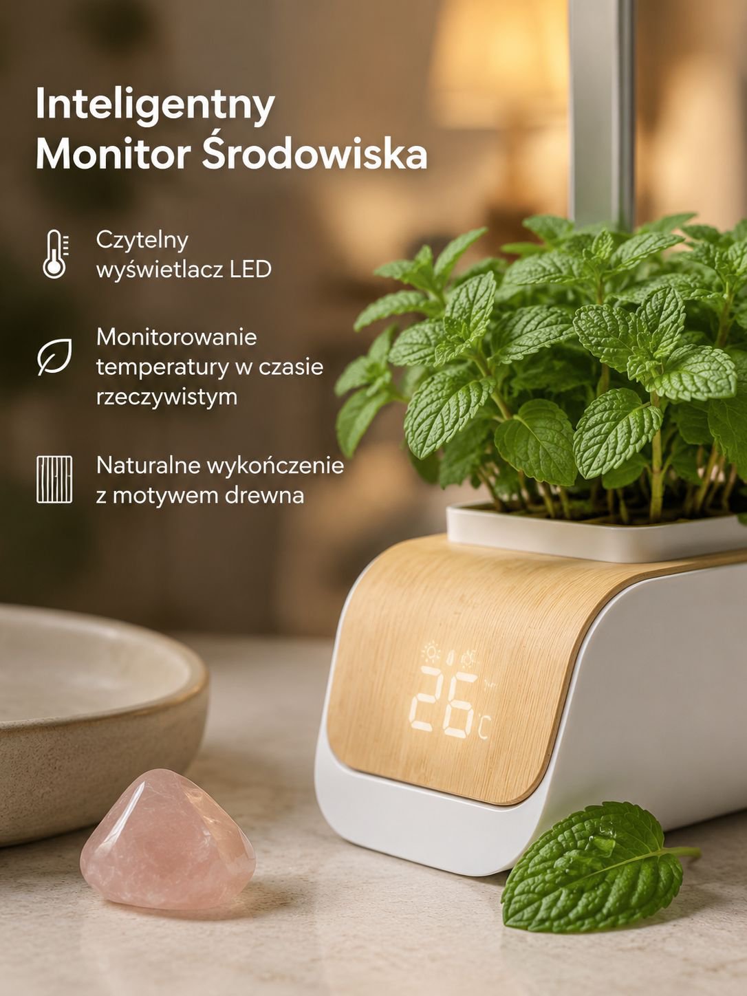 Domowy zestaw do uprawy roślin z lampą LED