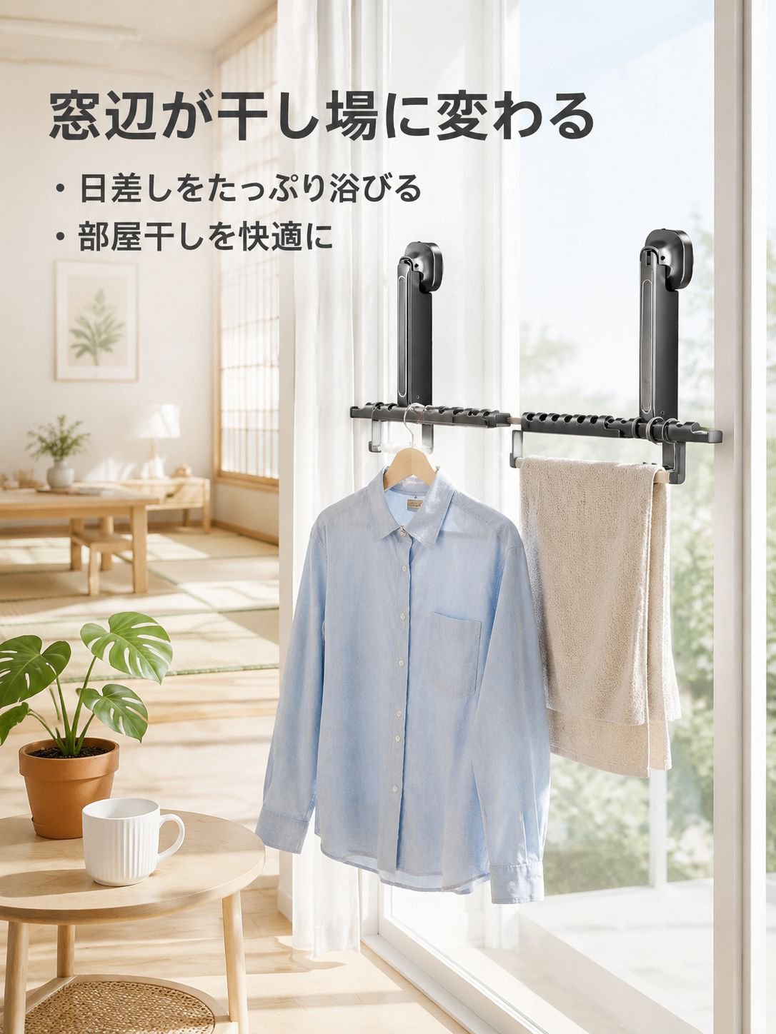 多機能折りたたみ式物干しラック