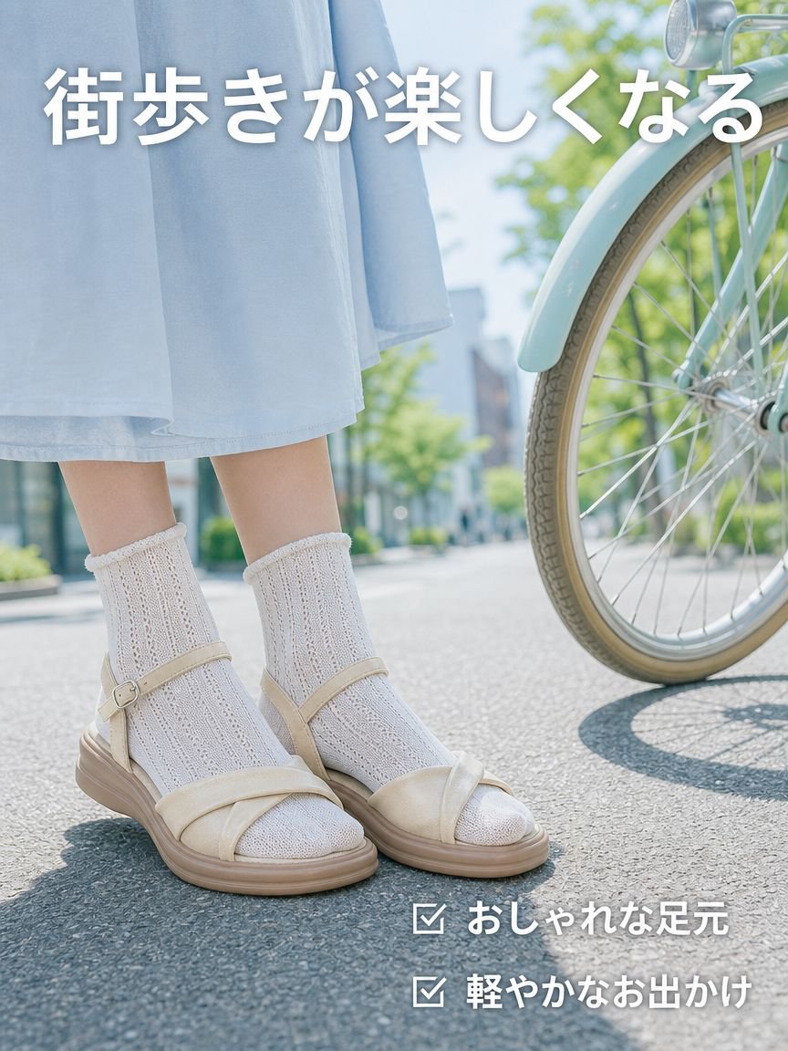 厚底ストラップサンダル レディース 夏用 デザイン感