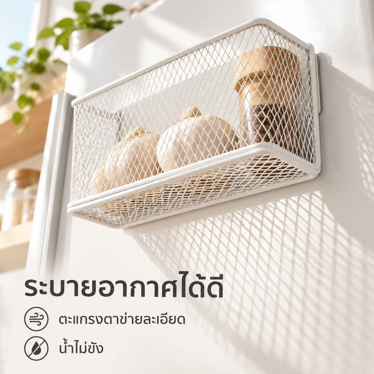 ชั้นวางของอเนกประสงค์ติดแม่เหล็กสำหรับตู้เย็นในครัว