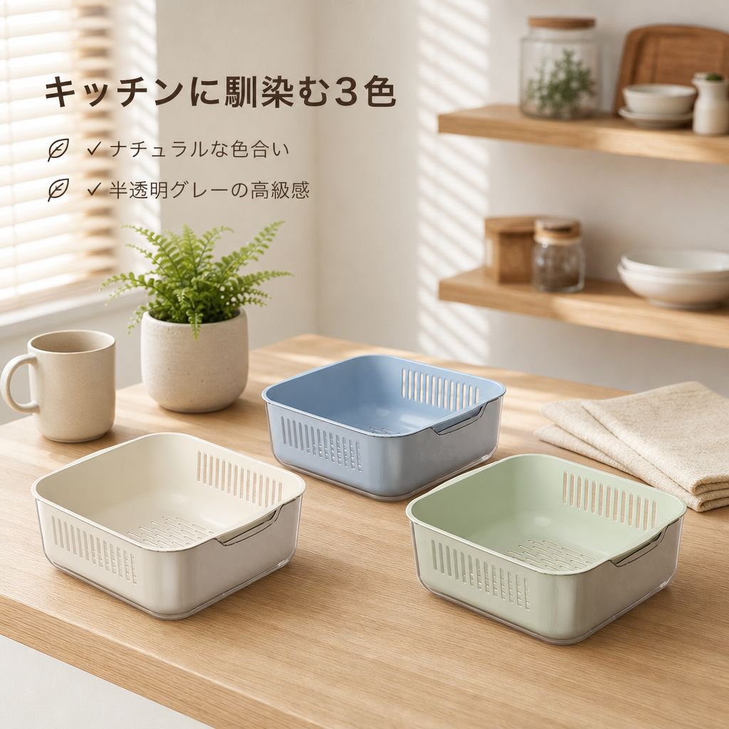 多機能超特大二重洗い＆水切りバスケット