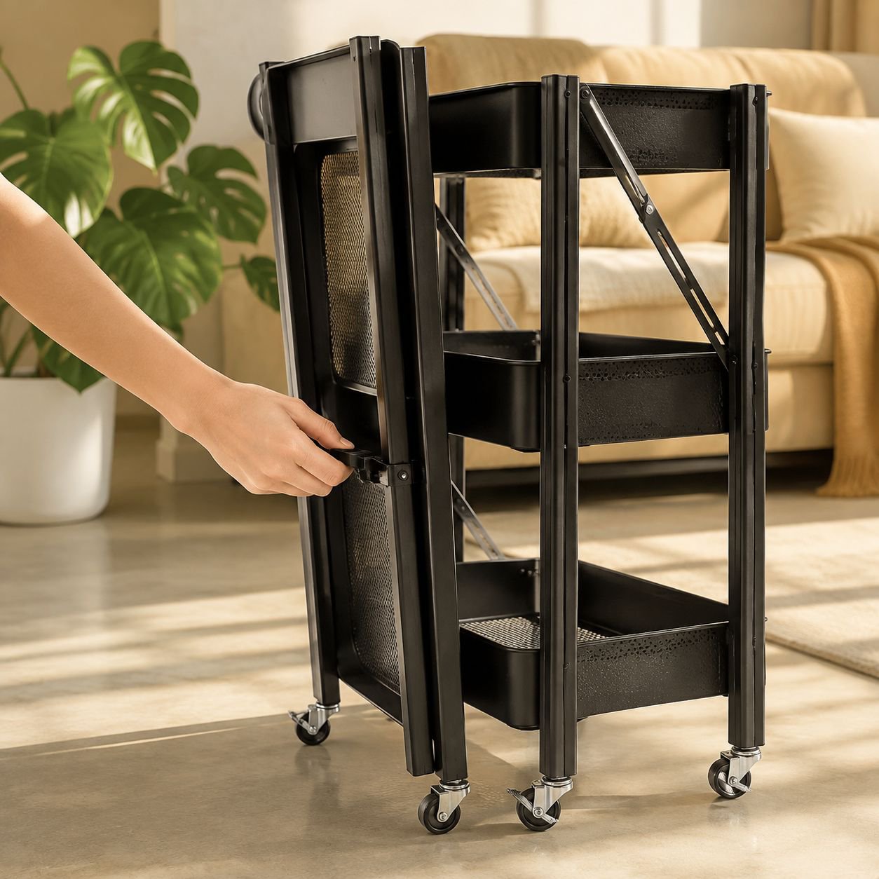 Multi-Functional Small Trolley Storage Rack for Kitchen, Bathroom, Bedroom, Study, and Baby Items