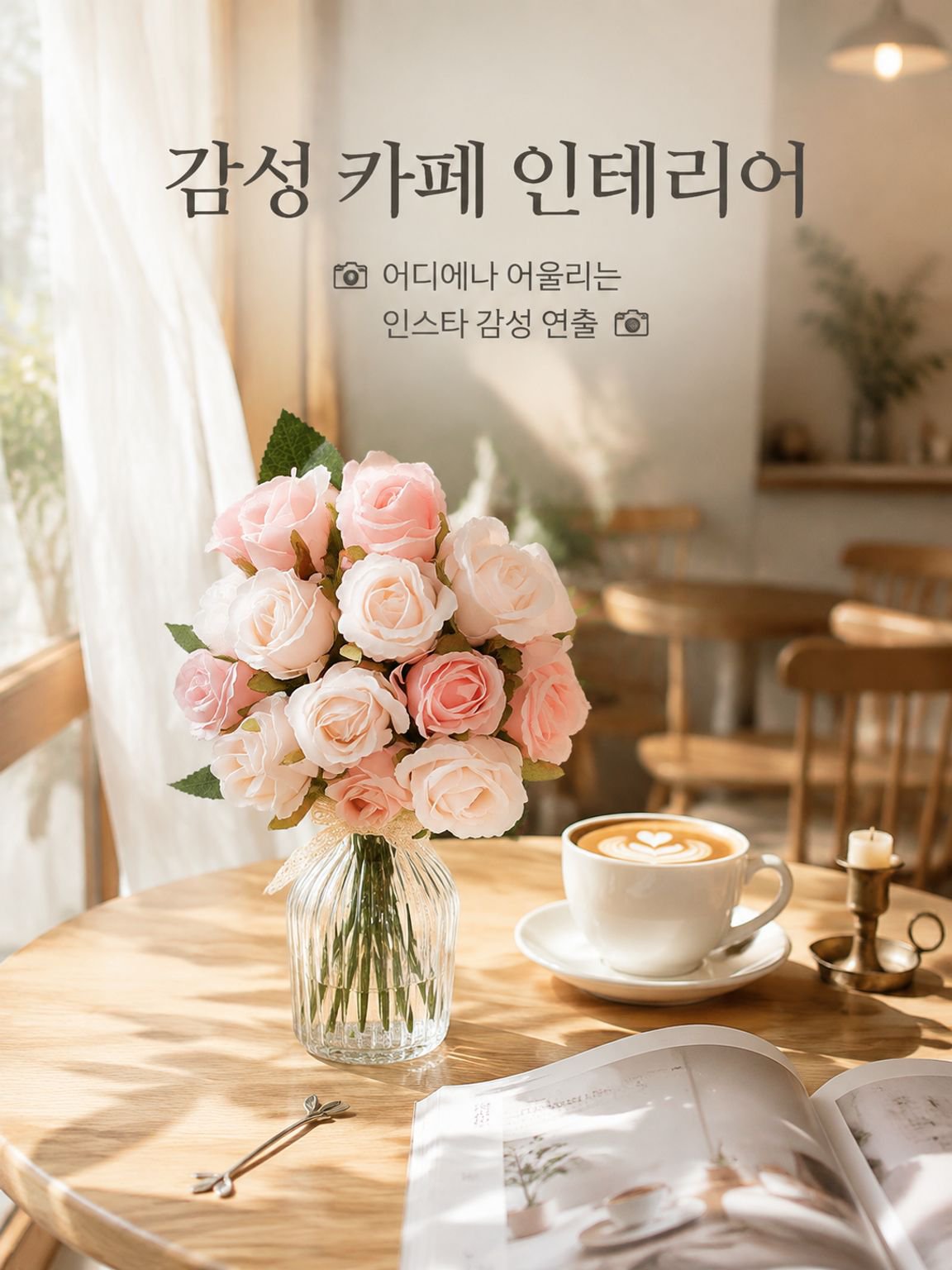 홈 장식용 미니 로즈 인조 부케