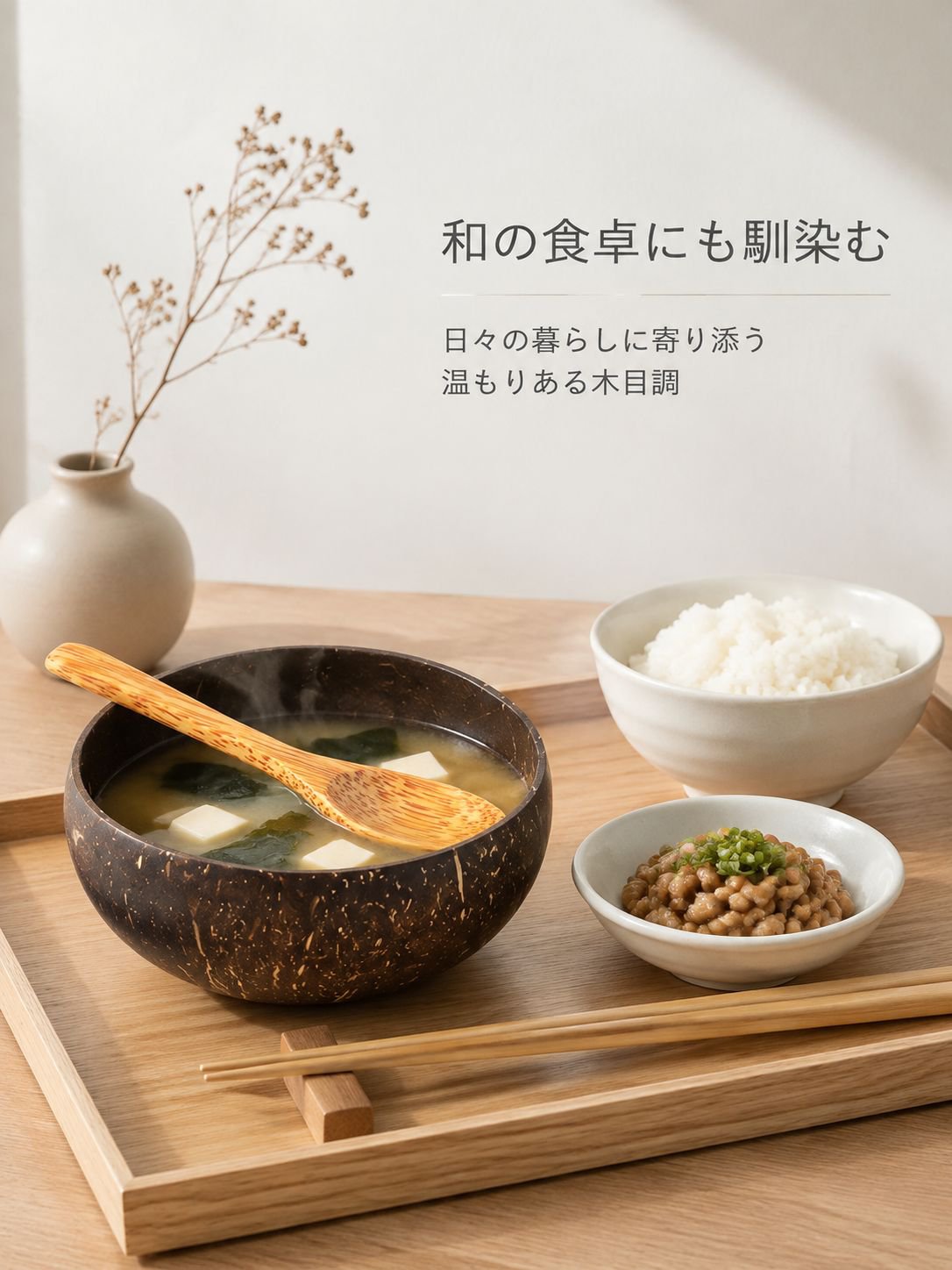 天然ココナッツシェルボウル