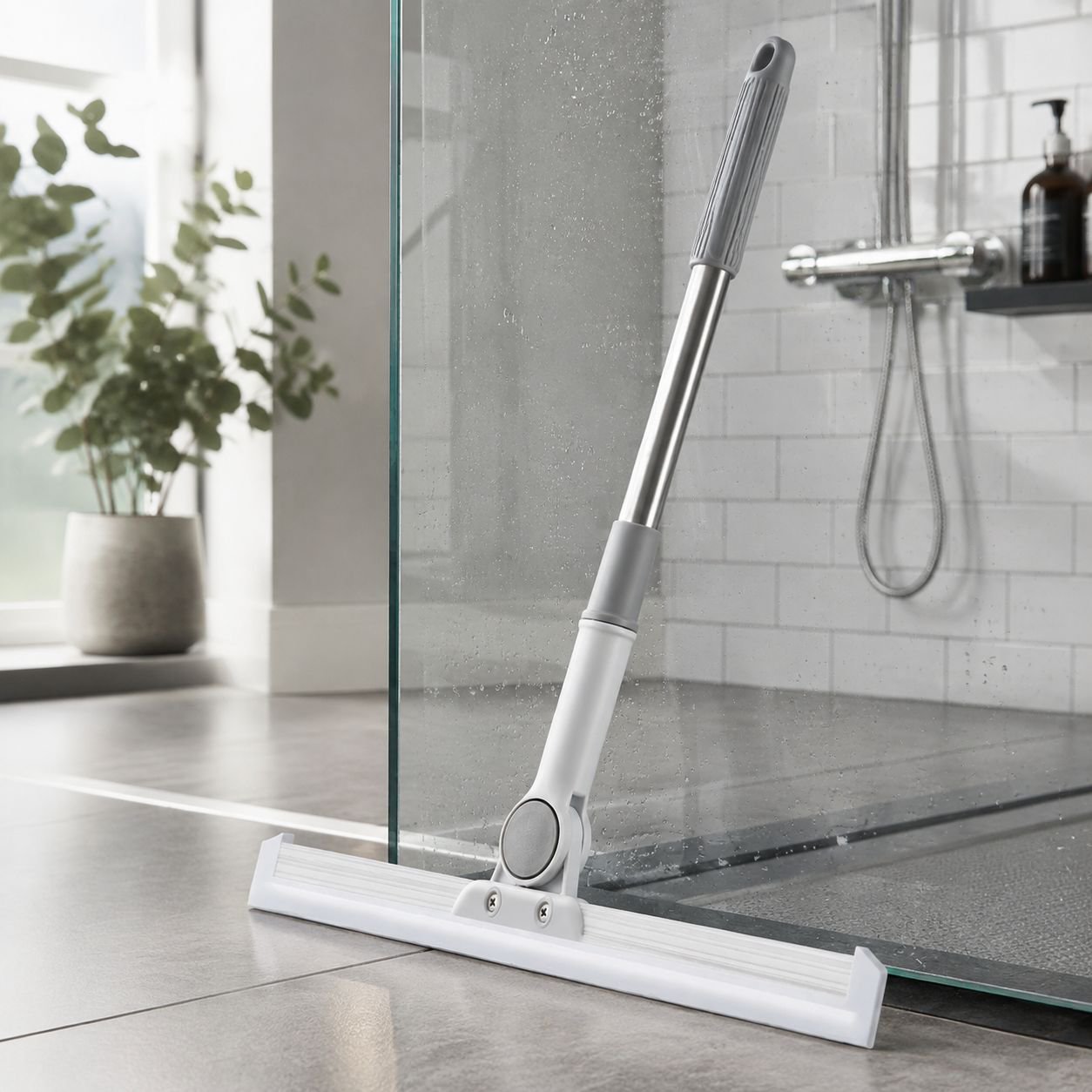 Home retractable handle squeegee bathroom silicone floor scraper bathroom magic broom scraper