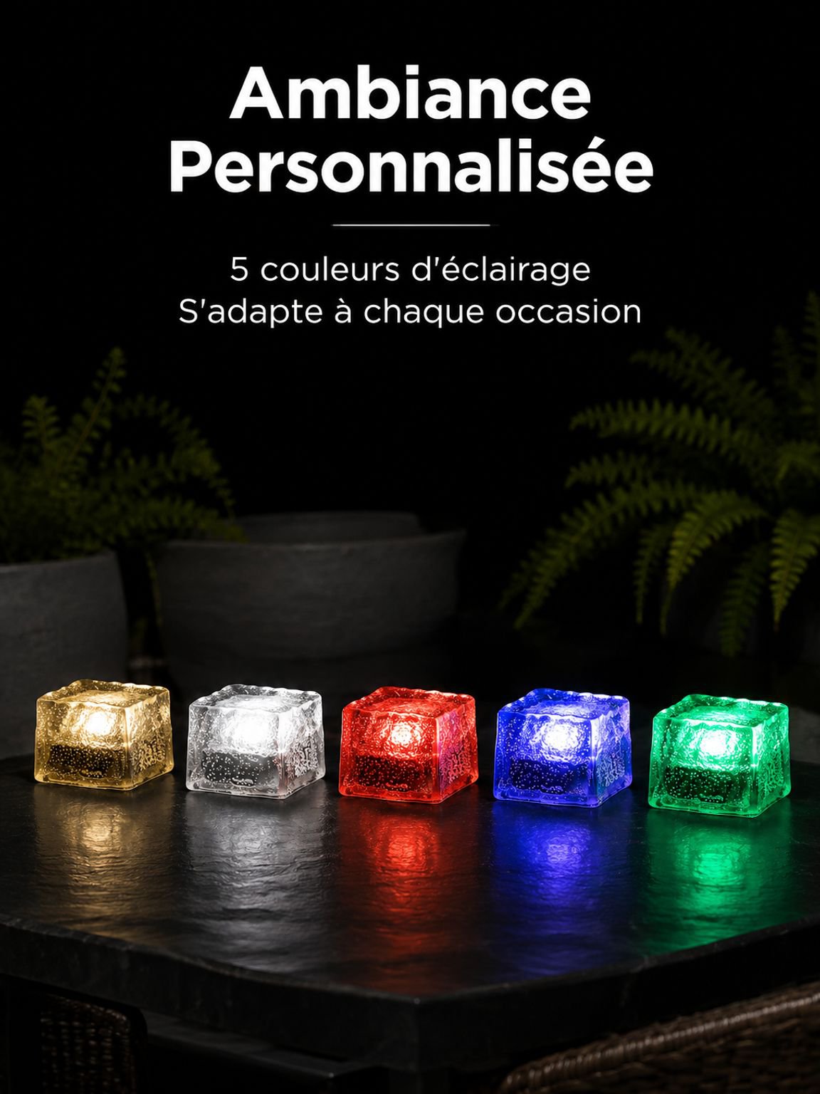 Éclairage d'ambiance LED avec design brique de glace