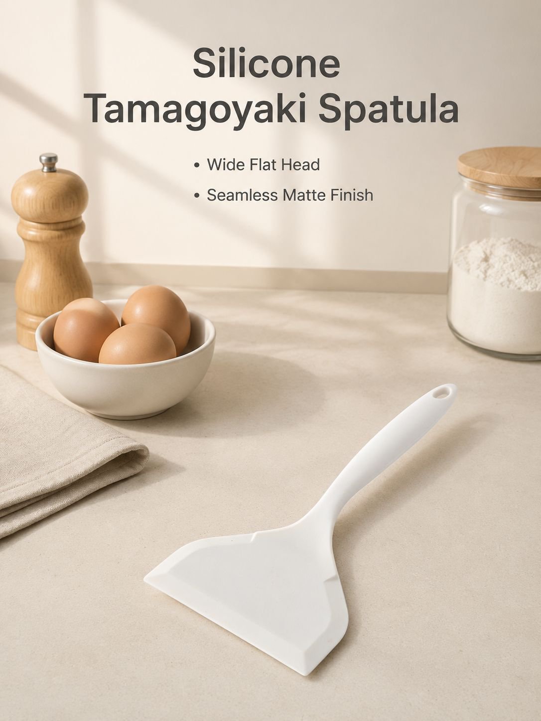 Wide Mouth Non-stick Silicone Tamagoyaki Spatula