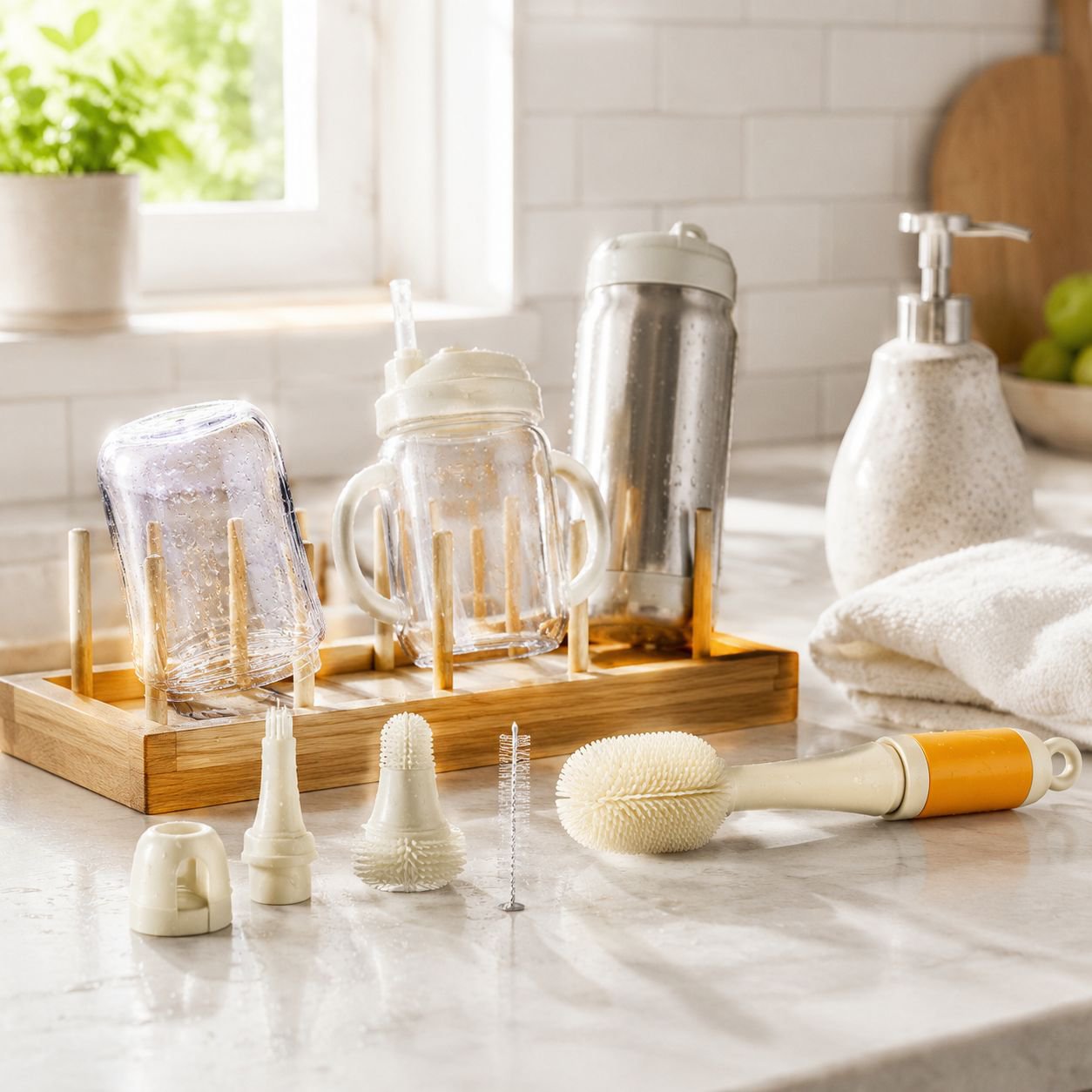 Multi-Functional Baby Bottle Brush Kit full set with accessories