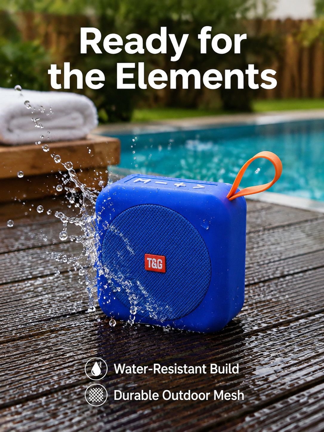 TG505 Square Bluetooth Speaker Portable Outdoor Handheld Waterproof Fabric Mesh Mini Speaker with Su