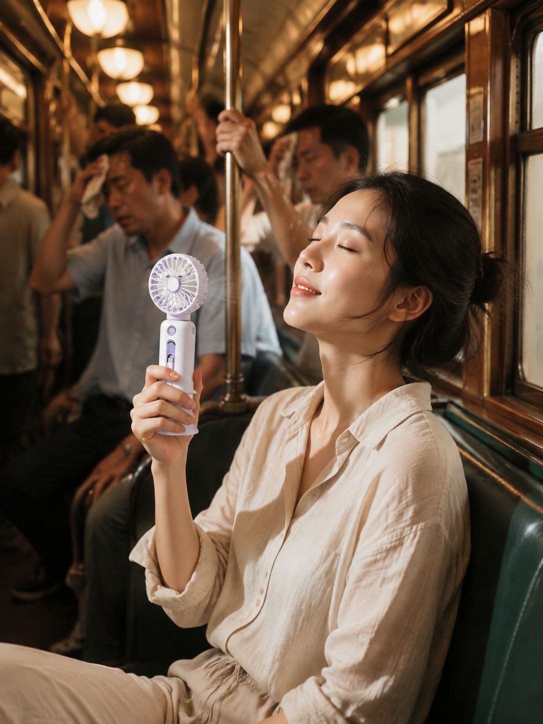 Rechargeable 10,000 mAh Handheld Mini Fan with Digital Display