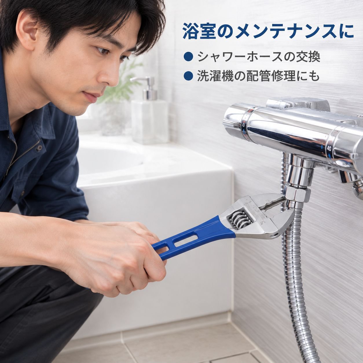 大口径ショートハンドル調整式レンチ