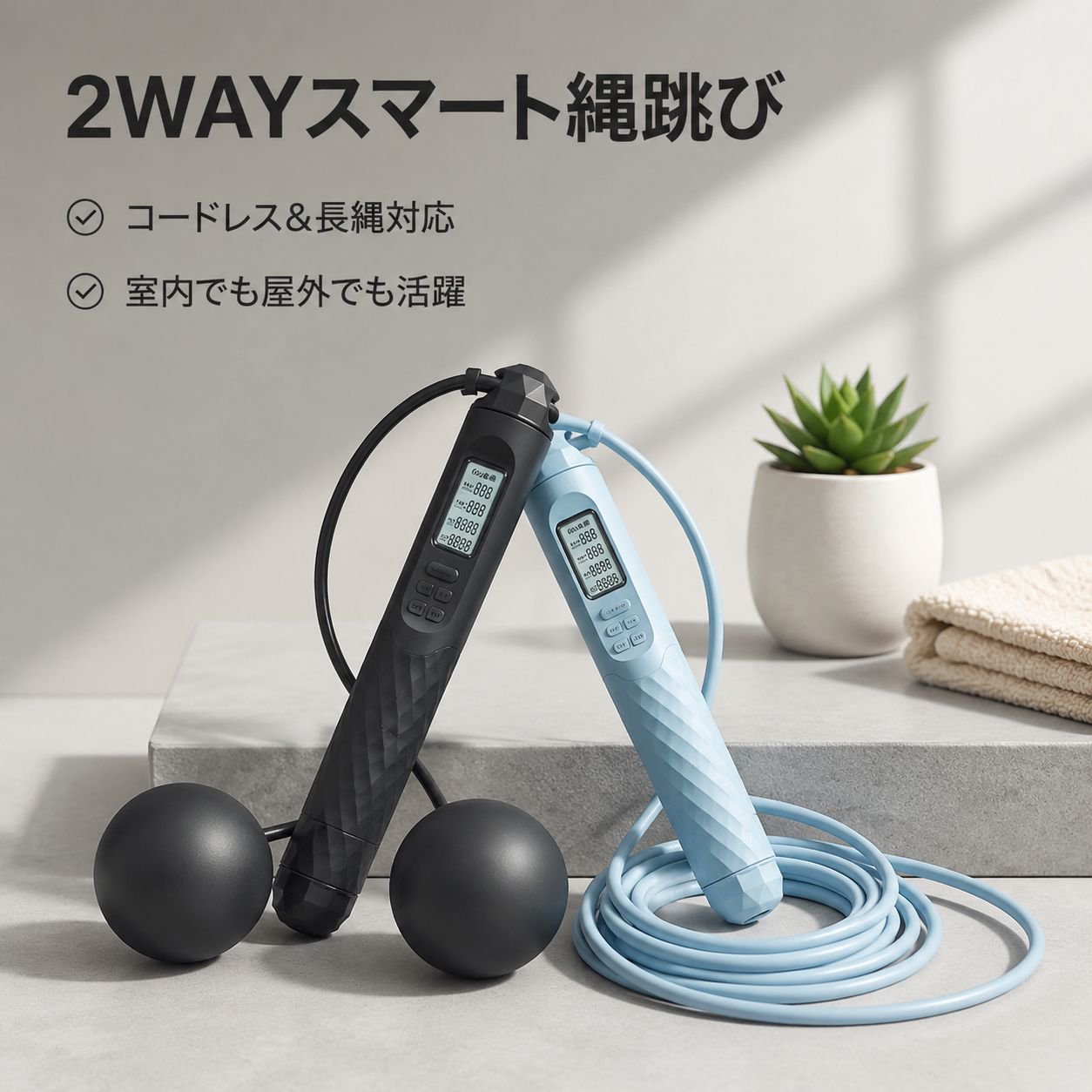 大人用スマート電子カウンターコードレス縄跳び フィットネス器具