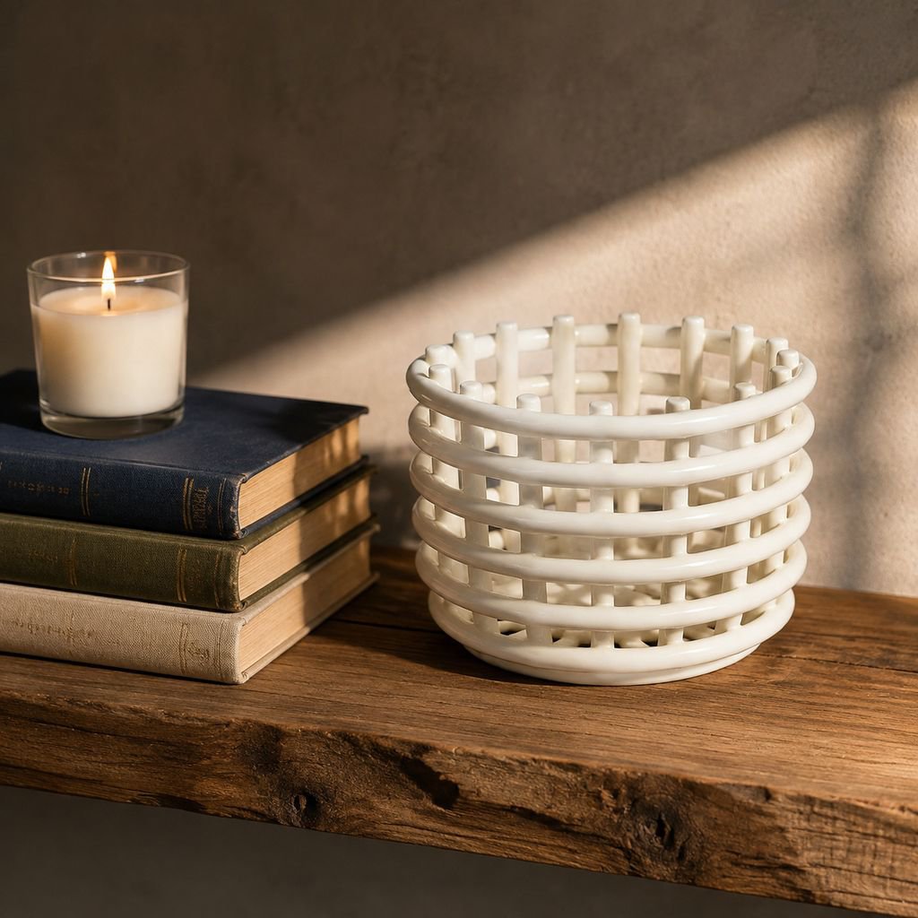 Multi-purpose ceramic organizer for bathroom essentials