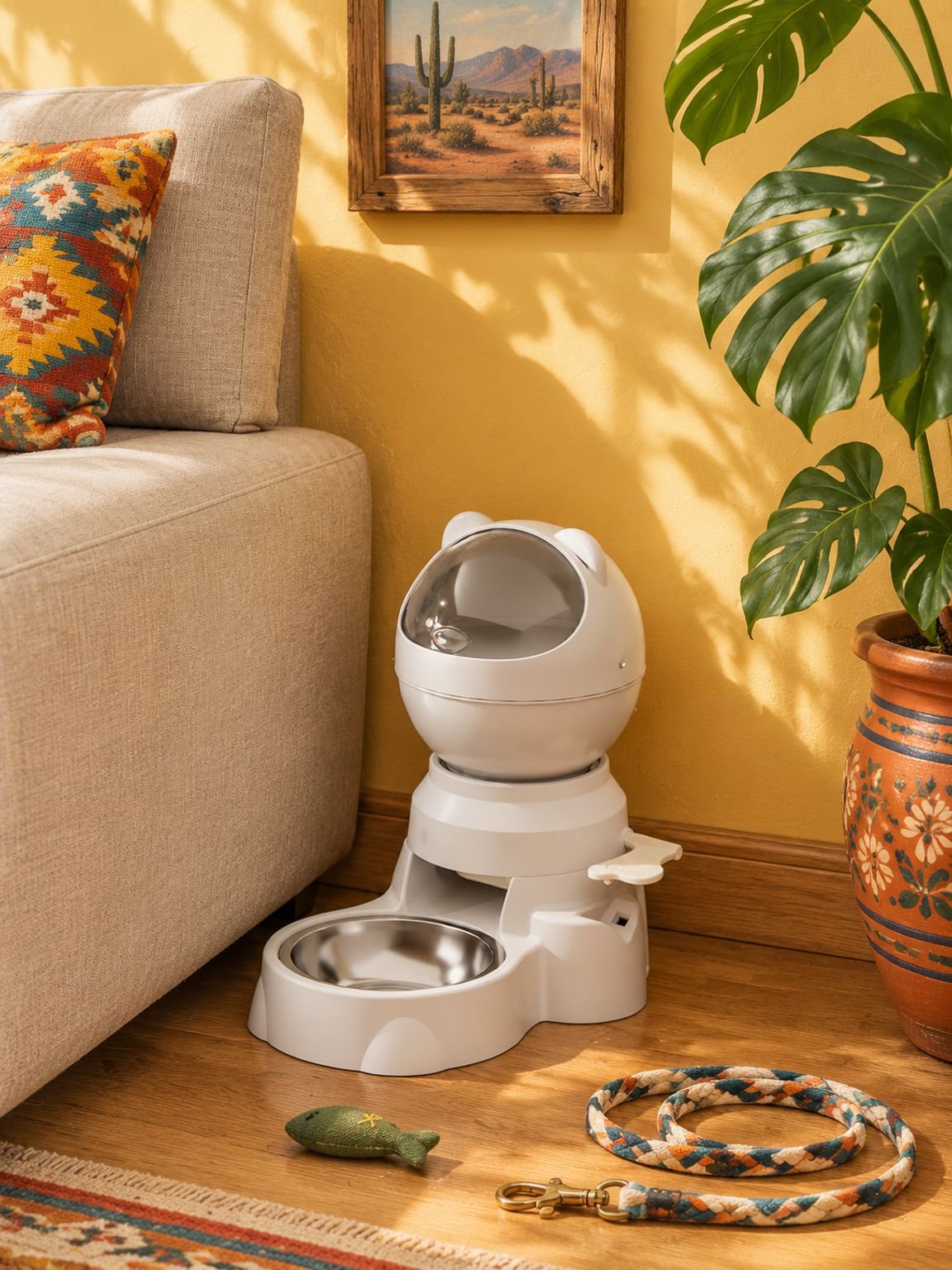 Comedero automático presionable e interactivo para perros y gatos