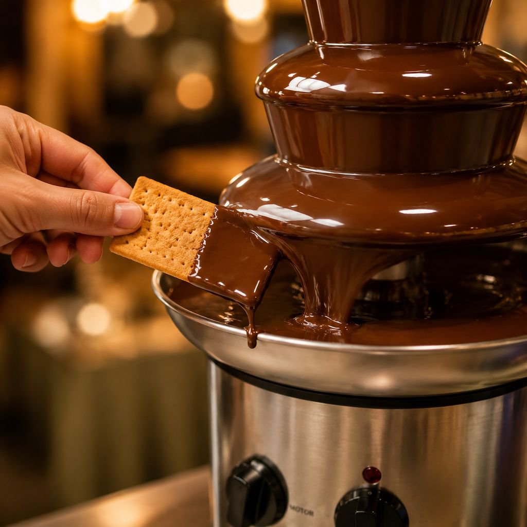 Máquina de pulpa en cascada con torre de fusión de fuente de chocolate de cuatro capas de acero inox