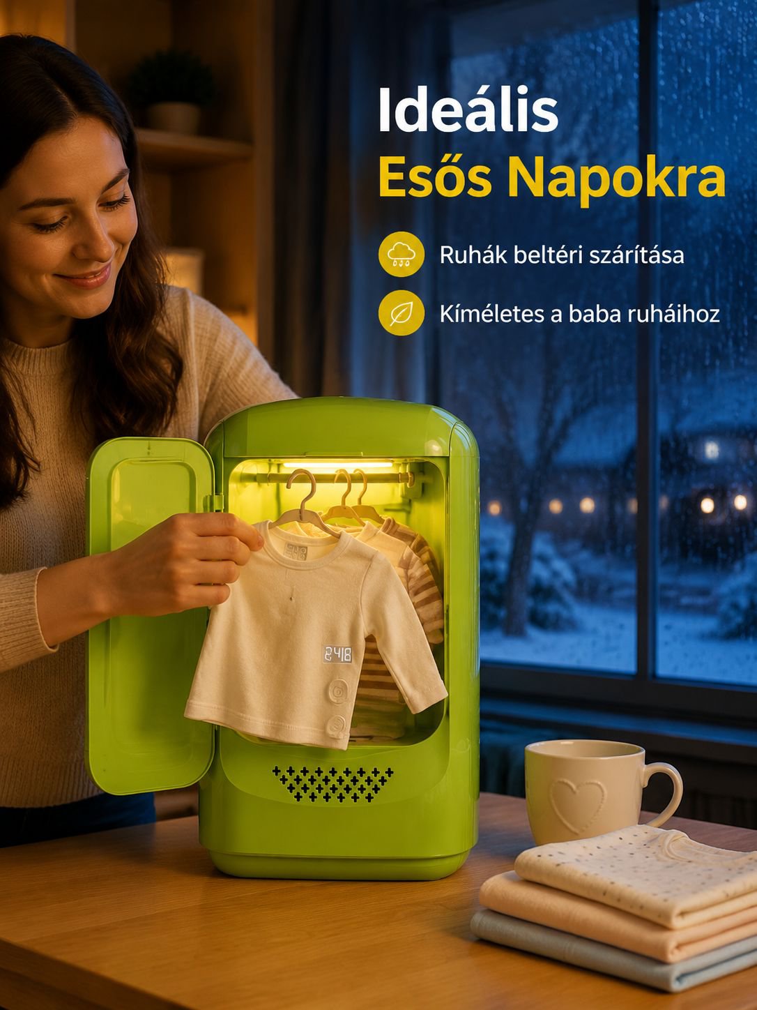 Hordozható mini ruhaszárító, összecsukható