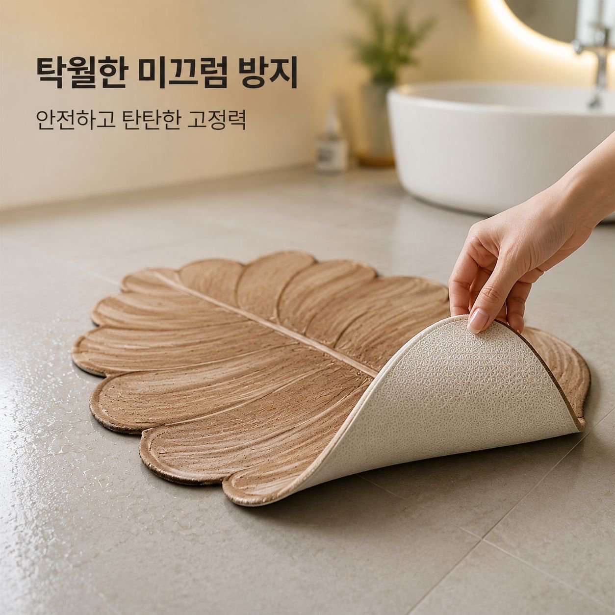 나뭇잎 모양의 규조토 흡수성 및 미끄럼 방지 욕실 매트