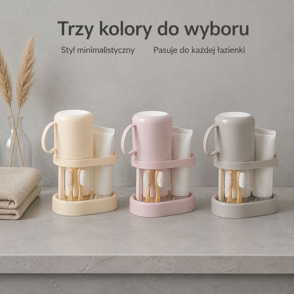 Prosty uchwyt na kubek do płukania ust i szczoteczkę do zębów