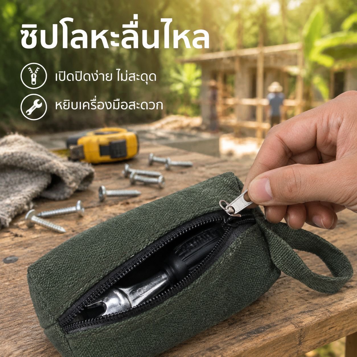 กระเป๋าผ้าแคนวาสสำหรับใส่เครื่องมือช่าง ขนาดใหญ่ ทนทาน พร้อมหูหิ้ว