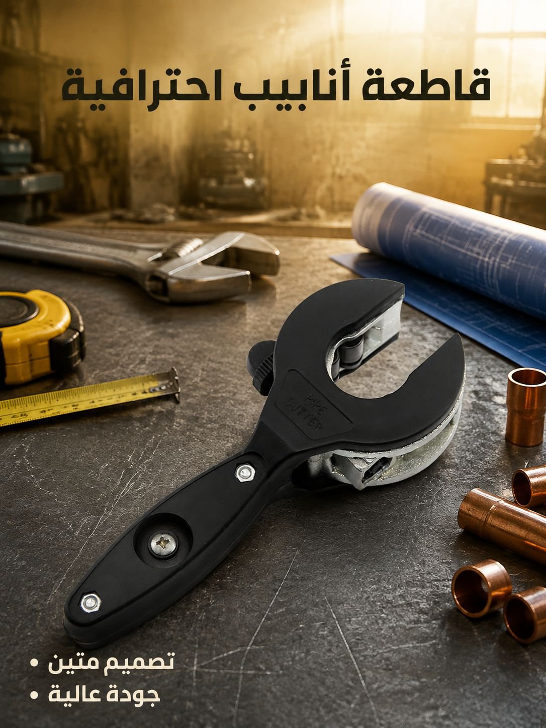 【يمكن استخدامه في الأماكن الضيقة】 قاطع الأنابيب بمسننات