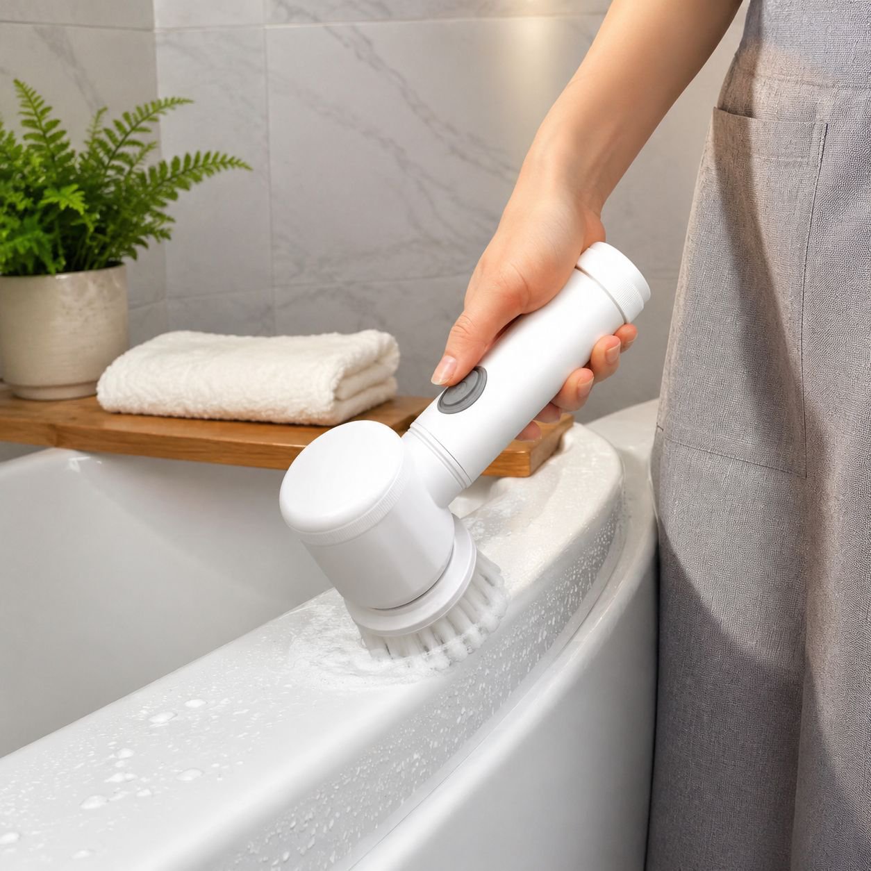 Powerful motorized cleaning brush for tough stains