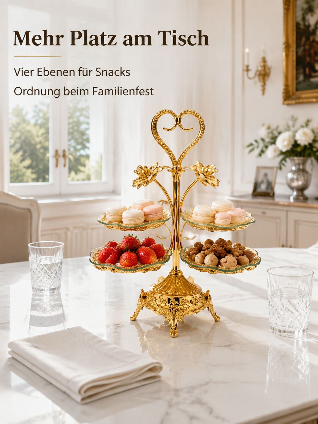 Funktionale Obstschale mit mehreren Bereichen
