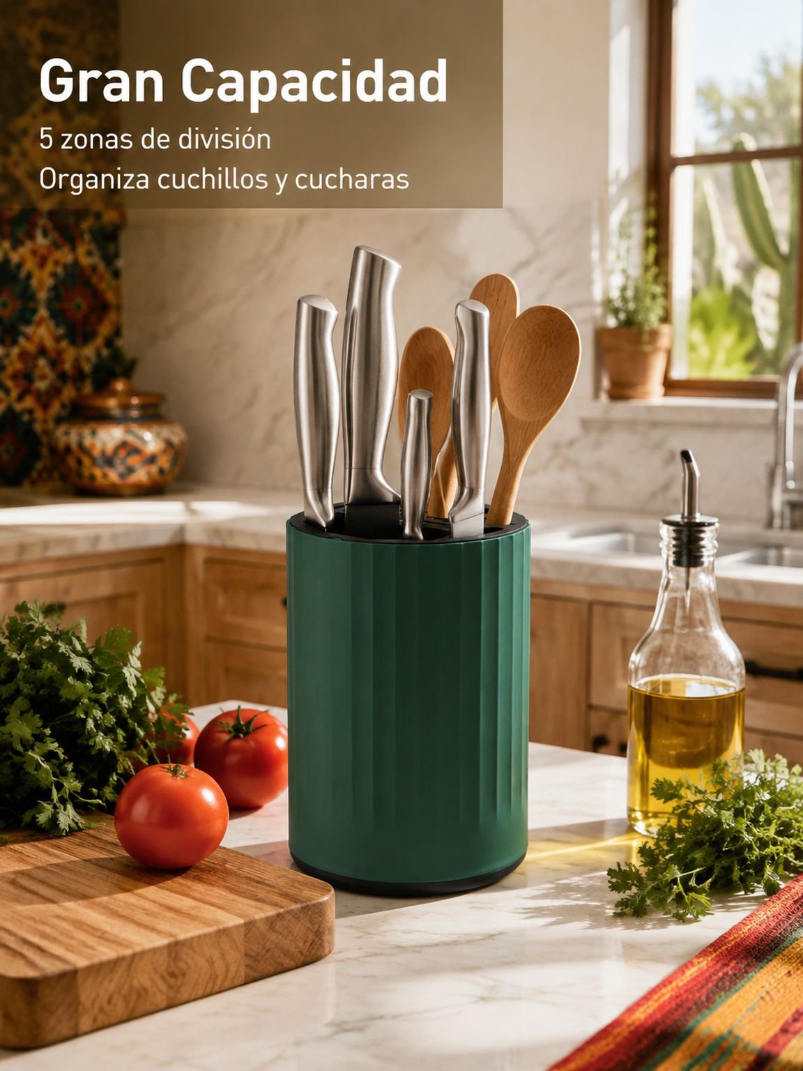 Estuche organizador 3 en 1 para cuchillos y cucharas