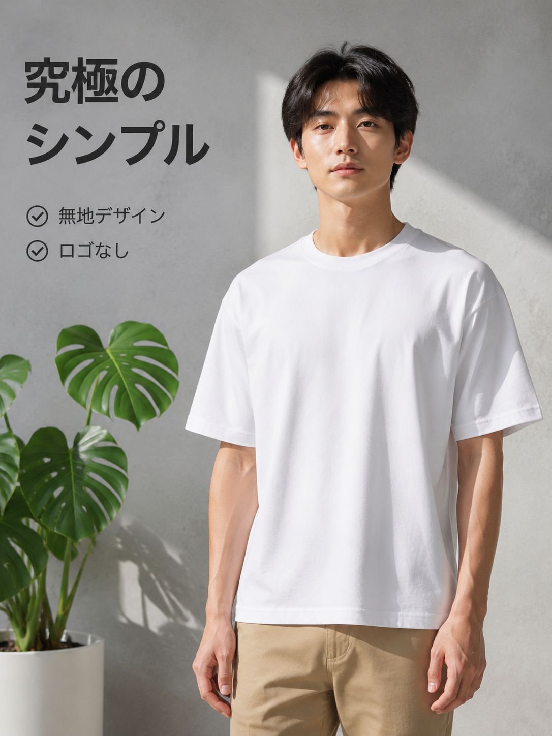 夏のトレンドドロップショルダー半袖ホワイトTシャツ・五分袖コットン無地インナー