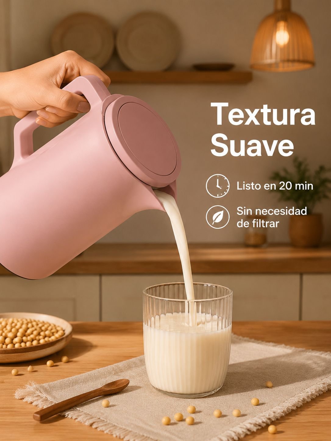 Mini portable filterless soy milk maker