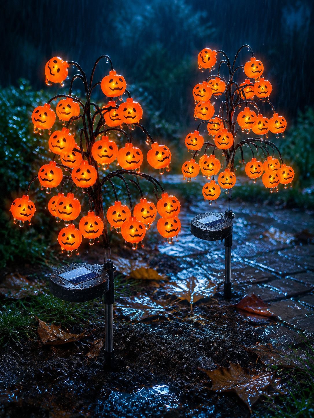 Lampe solaire citrouille d'Halloween JMY - Lampe à branches JMY-Halloween
