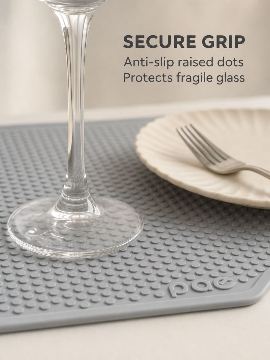 Mat draining excess water from washed vegetables