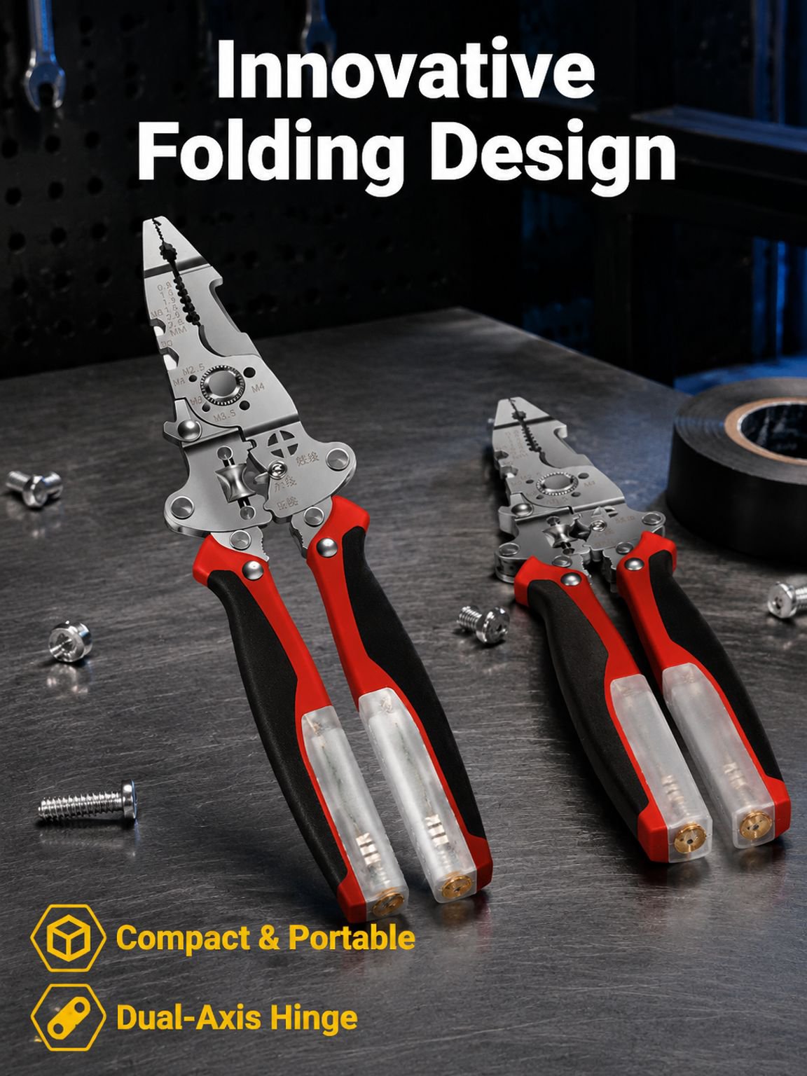 Folding wire strippers